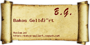 Bakos Gellért névjegykártya